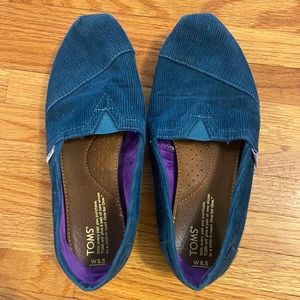 Toms Shoes | teal corduroy classic Toms